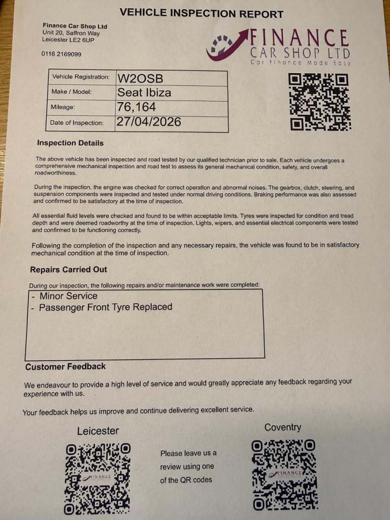 2013 SEAT Ibiza 1.2 TSI FR 5dr HATCHBACK PETROL Manual