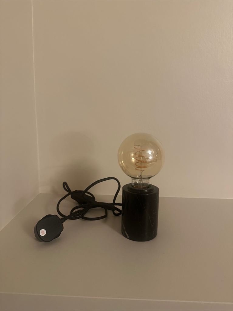 Zara Home Industrial-style exposed bulb table lamp - Black marble base