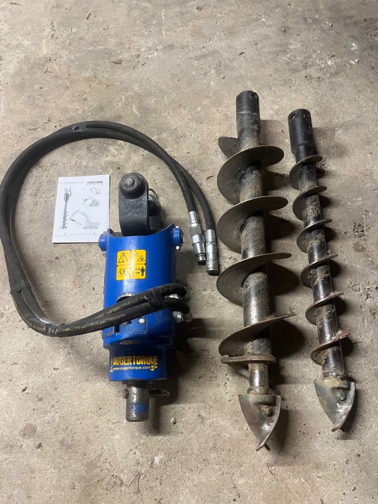 Mini digger auger attachment and drills