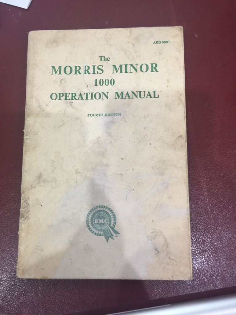 Morris Minor 1000 Operation Driver’s Manual Handbook BMC