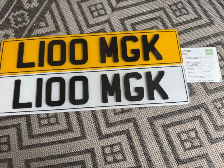 L100 MGK private cherished personal personalised registration plate number