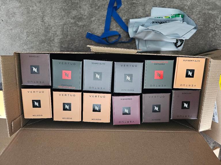Genuine Nespresso Vertuo Coffee Capsules – Popular Blends & Cup Sizes £10 ono per sleeve