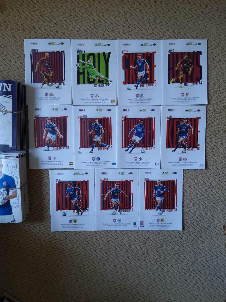 11x Ipswich Town Football Programmes ⚽️ from season 2019/20.