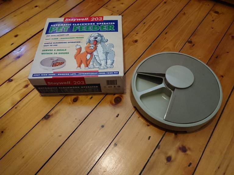 Cats Dogs Staywell 203 - Clockwork Automatic Rotary Pet Feeder Food Bowl
