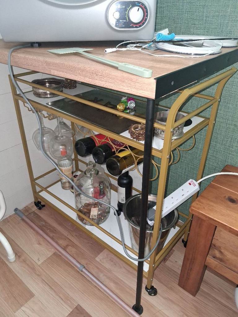 Gold and marble effect drink trolley