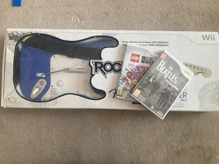Wii guitar rock band 3 plus 2 games