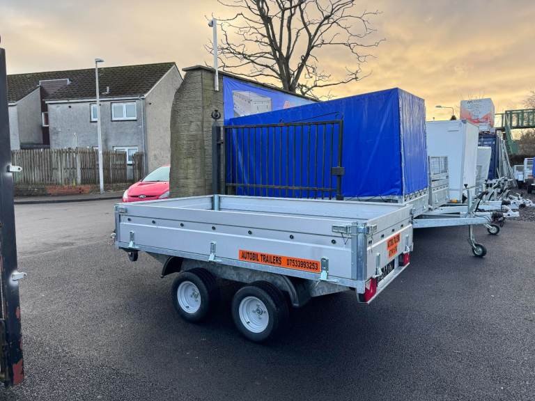 New 8,2ft x 5ft Twin Axle Hochlander Trailer with Drop down sides 1300KG Braked 10'' wheels