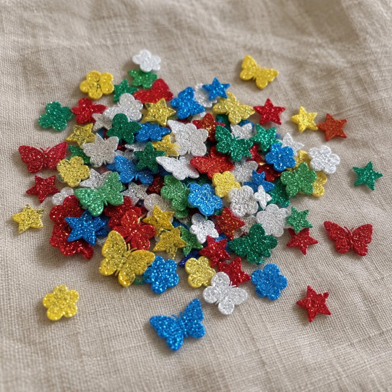 Glitter Foam Stickers 150 pcs Stars & Hearts Self-Adhesive Craft ...