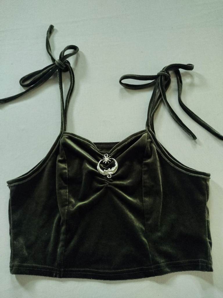 Green velvet crop top size S #GotStuffGetCash