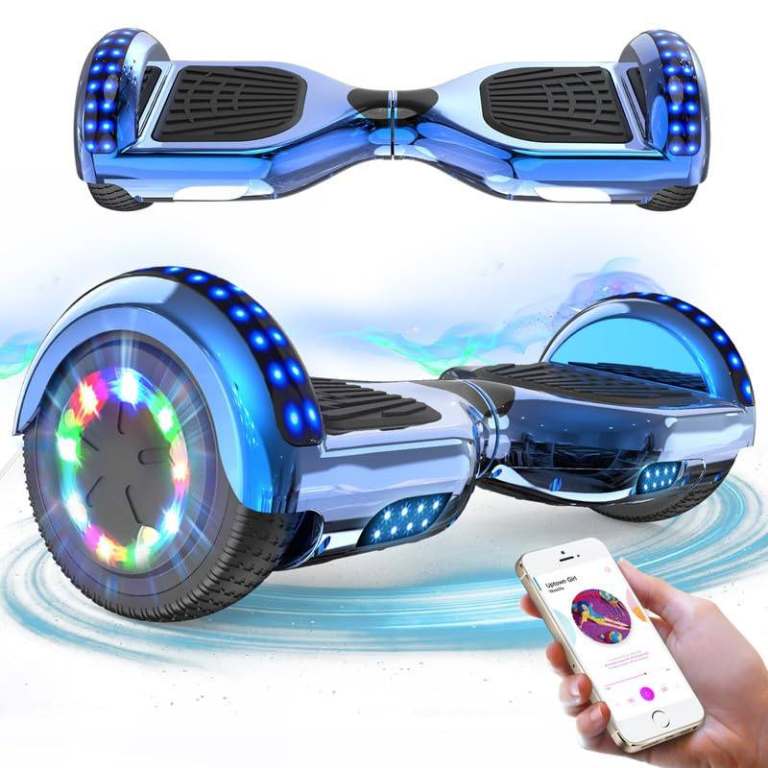 RCB Hoverboards for Kids and Adults 6.5 inch, with Bluetooth - Speaker - Colourful LED Lights
