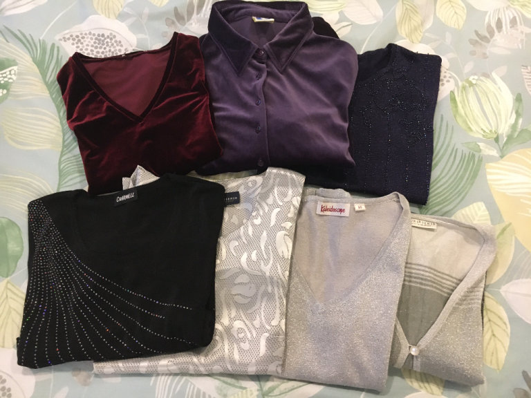 7 Vintage evening tops sizes 16-18 £5 each