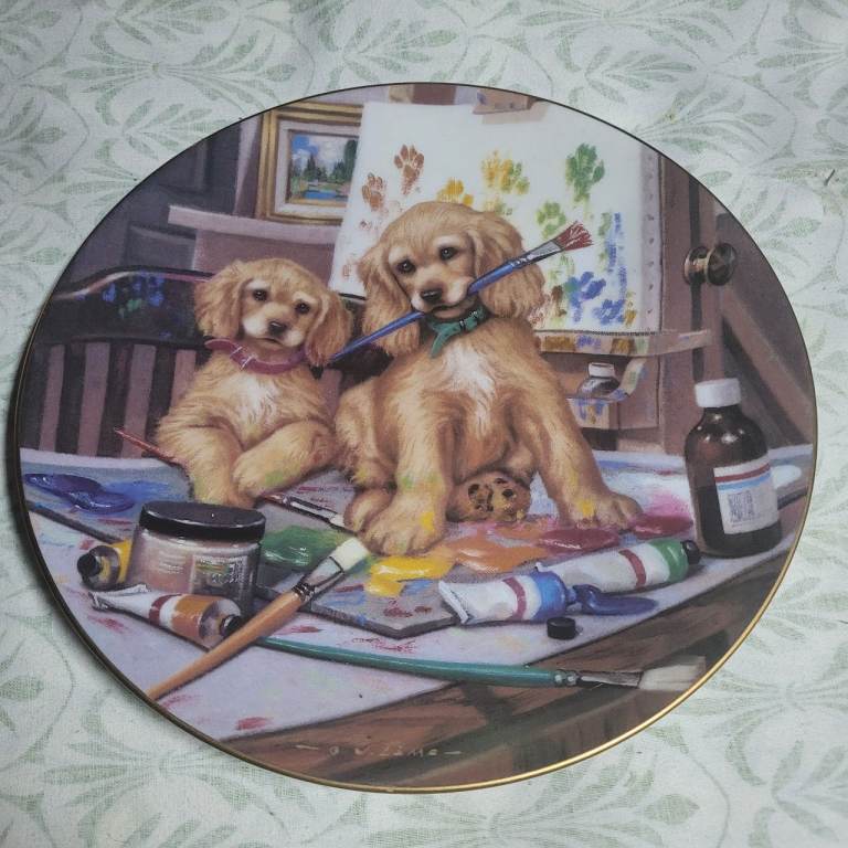 Collectible 'Budding Artists' Plate by Jim Lamb – Hamilton Collection (J3)