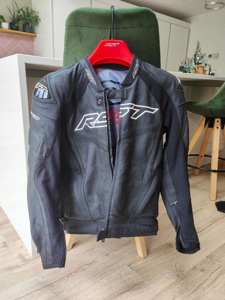 RST Tractech Evo 5 CE Leather Jacket - Black / Black / Black UK46