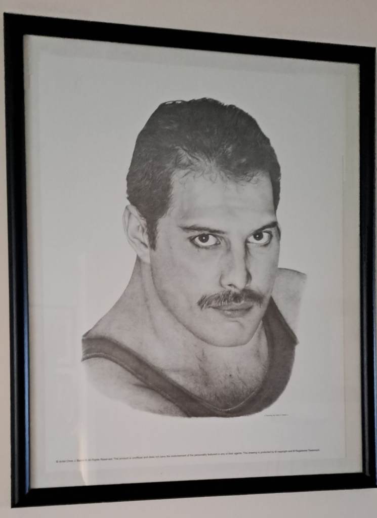 Drawing of Freddie Mercury - Queen - by Chris Burns
