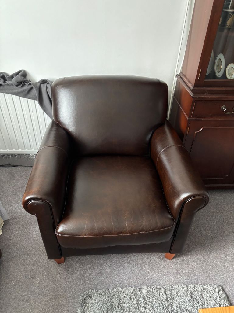 Brown Leather Sofa Chair
