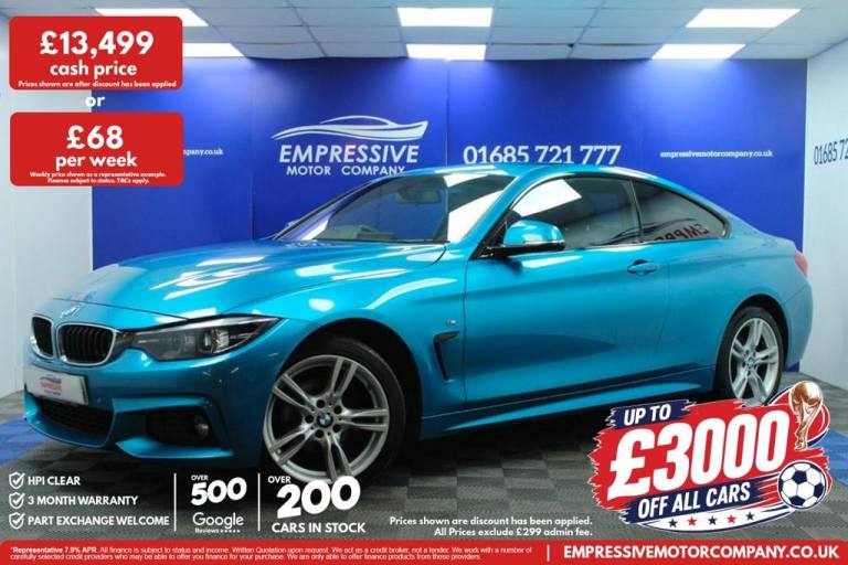 2018 18 BMW 4 SERIES 2.0 420I M SPORT COUPE 2DR PETROL AUTO XDRIVE EURO 6 (S/S)
