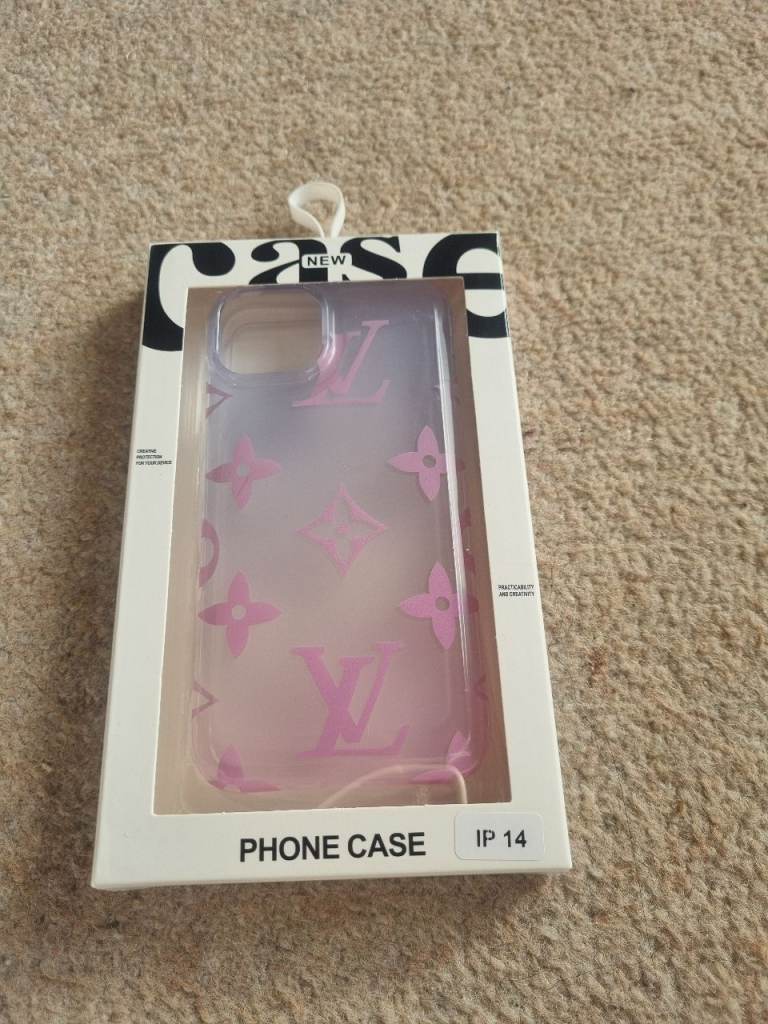 New Phone Case for iPhone 14 - Pink Louis Vuitton Style