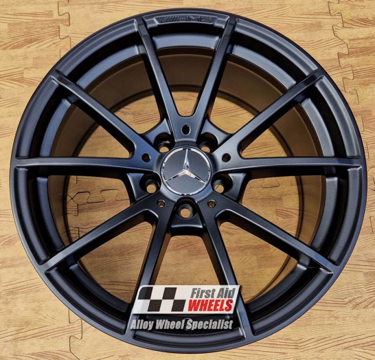 R535BS Swap MERCEDES C CLASS S205 C63 4x 18'' GENUINE AMG SATIN BLACK ALLOY WHEELS