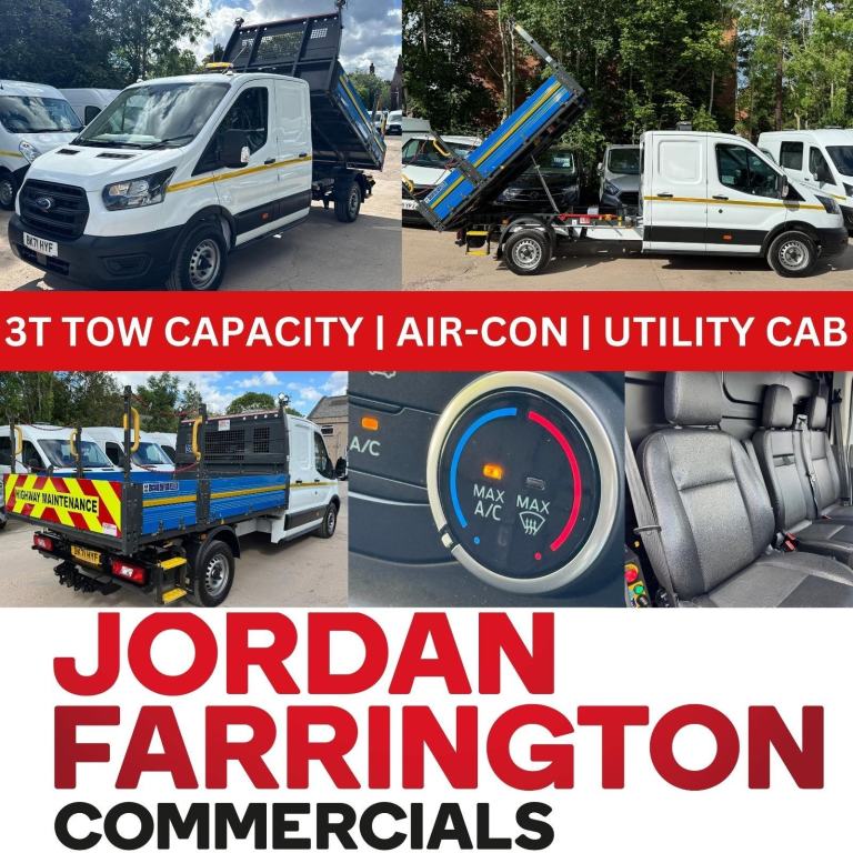 2021 71 REG FORD TRANSIT 350 ALLOY BODY TIPPER SRW RWD WITH AIR-CON AND STORAGE