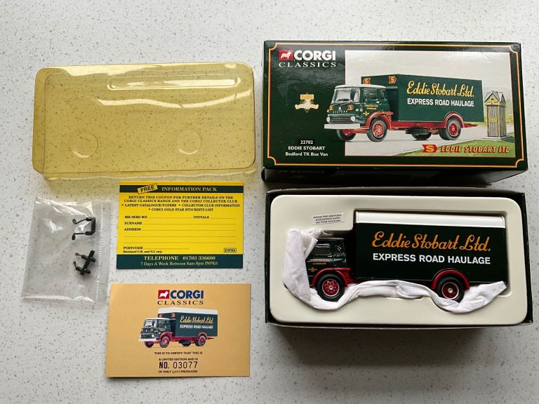CORGI 22702 Eddie Stobart Bedford TK Box Van / Lorry, Limited Edition 3077, Excellent Condition