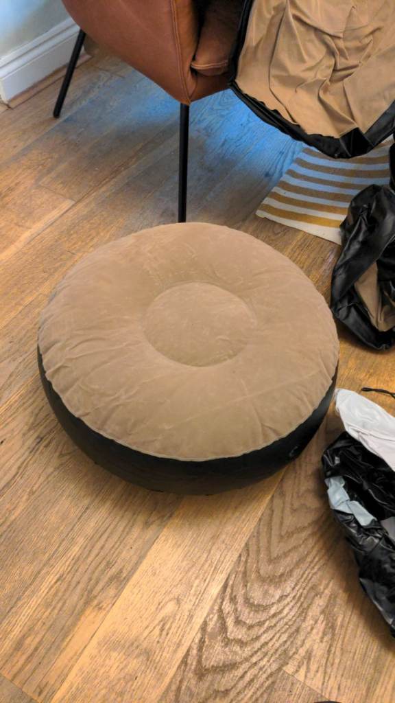 Inflatable chair and stool x2 + inflatable whale!