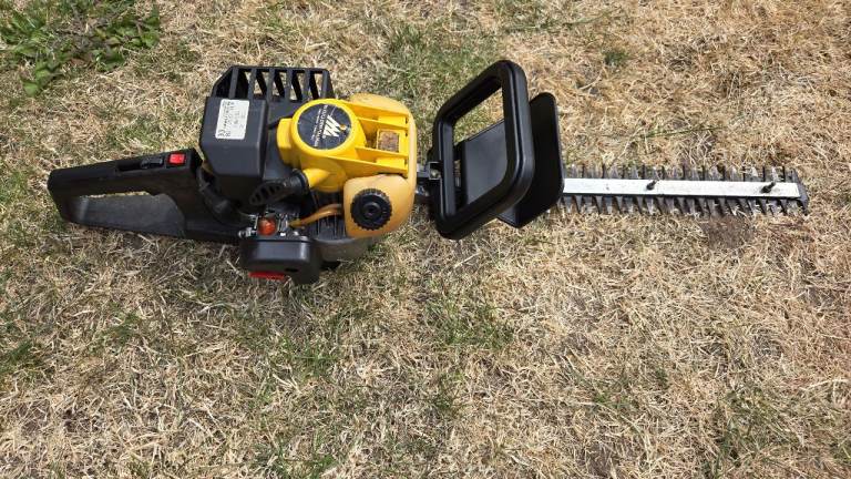 Petrol Hedge Trimmer - Yellow, Good Condition