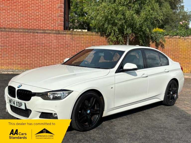 BMW 3 SERIES 330d M SPORT IN WHITE FULL BLACK LEATHER 103k