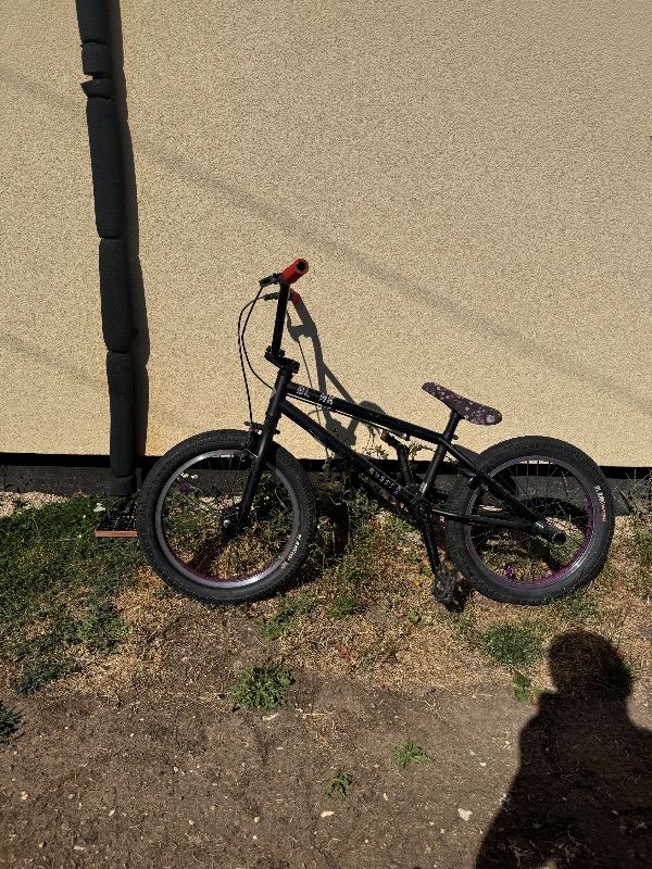 Blank BMX Bike - Black with Purple Rims, Good Condition