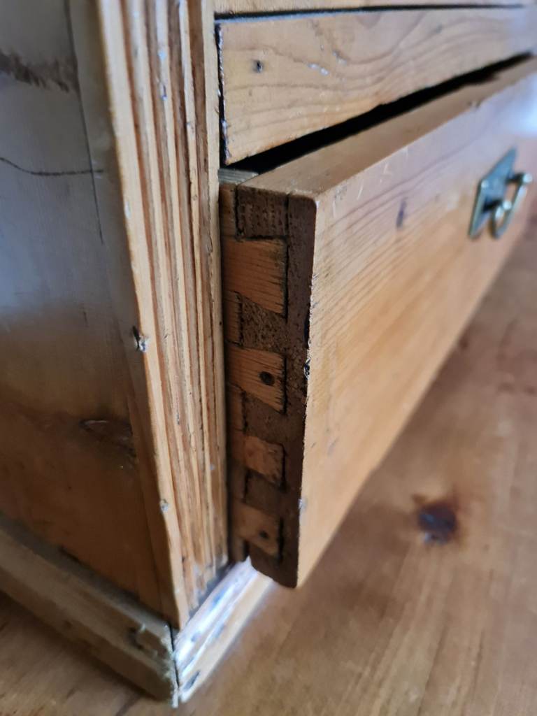 Early Victorian Country Pine Glazed Cupboard Dresser Top