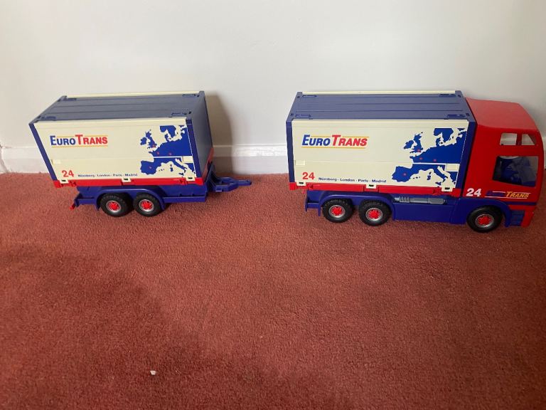Euro Trans Toy Truck and Trailer Set - Good Condition
