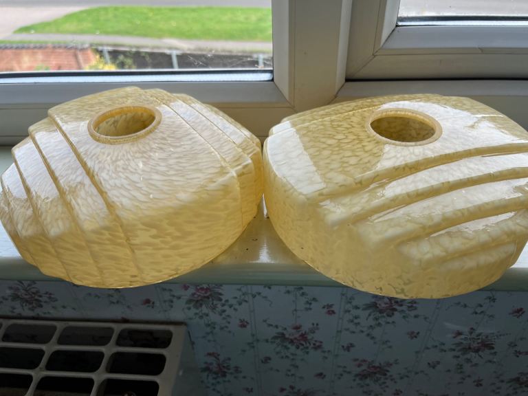 Two Art Deco Glass Shades. 