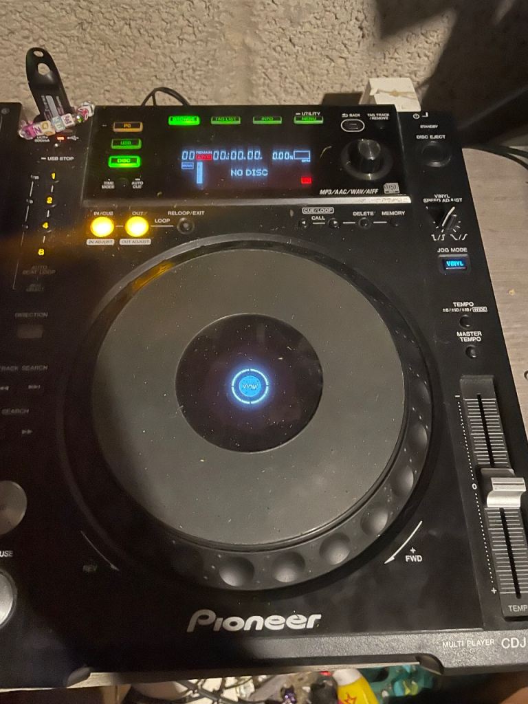 image for Pioneer CDJs, mixer, laser and moving heads