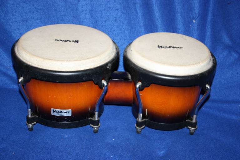 Meinl Headliner Series Model HB100VSB Fibreglass Bongo Drums 6 3/4in + 8in Vintage Sunburst £75 ono