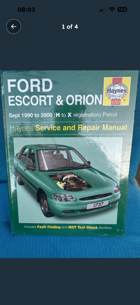 Haynes manual £5 Ford escort/Orion 