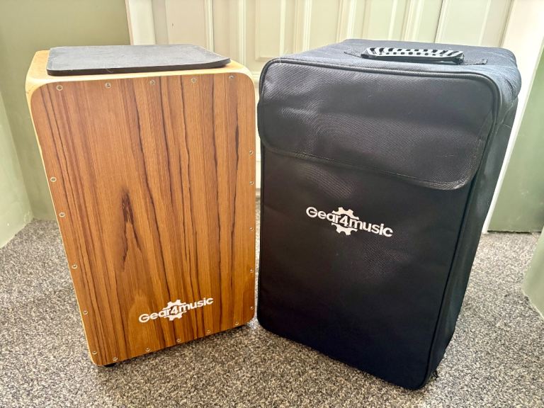 Brand NEW Boxed Full Size Large Cajon Drum Seat with Padded Carry Case 🥁🎶