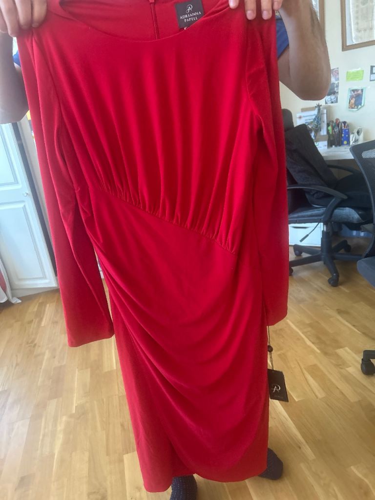 NEW Red wrap jersey dress Adrianna Papell