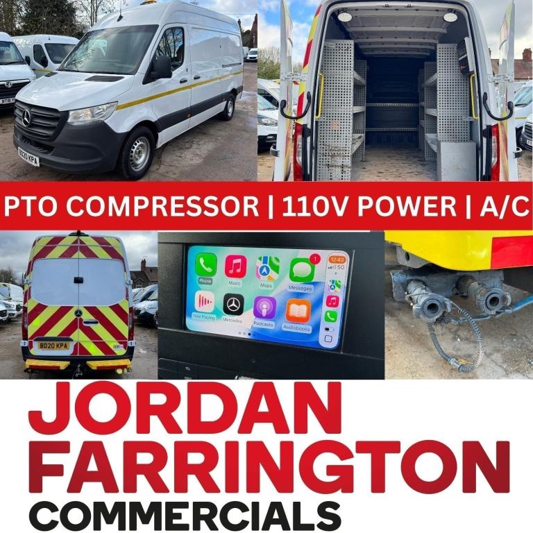2020 MERCEDES BENZ SPRINTER 316 RWD EURO 6 PTO GENERATOR COMPRESSOR **AIR-CON**