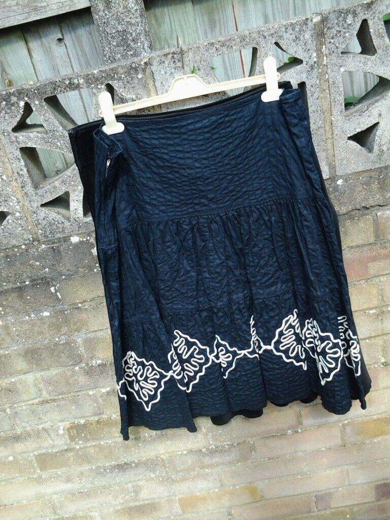 Good as new black skirt Ladies decorative  white detail trim