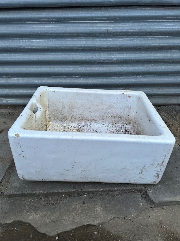 Enamelstone Butler Ceramic Sink Been Used As A Herb Garden Planter
