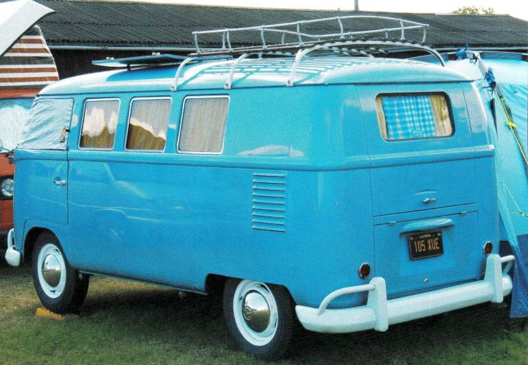 19. A framed magazine original featuring 1960 VW/Volkswagen Camper Reg 105XUE