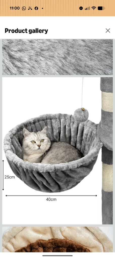 Soft Grey Pet Bed for cat tower.