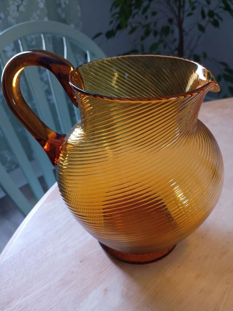 Vintage amber pitcher 
