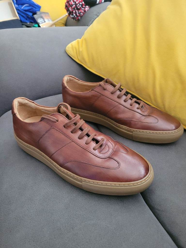 Loake Chestnut 'Owens' Leather Trainers/Casual Shoe 7