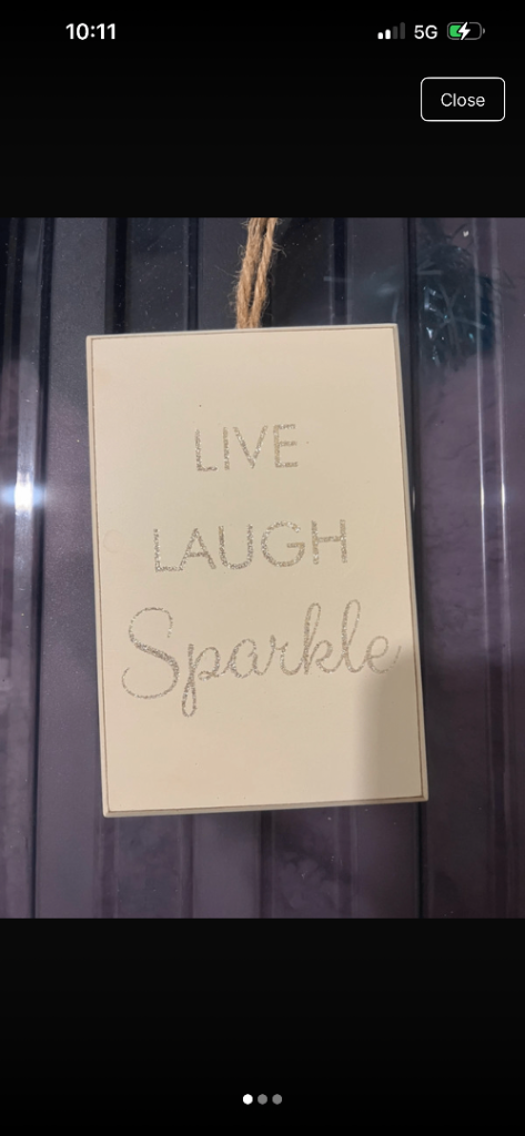 Cream 'Live Laugh Sparkle' Wooden Wall Decor