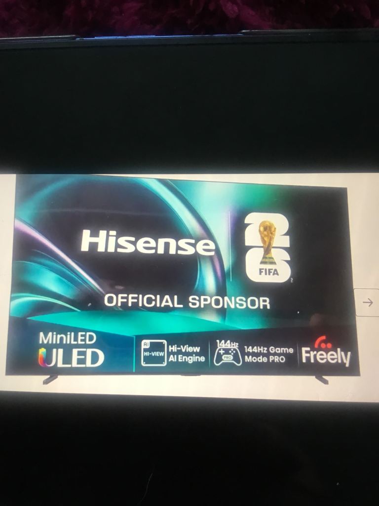 Hisense 85 Inch 144Hz ULED Mini-LED Smart TV 85U7KQTUK - 144Hz VRR, HDMI 2.1