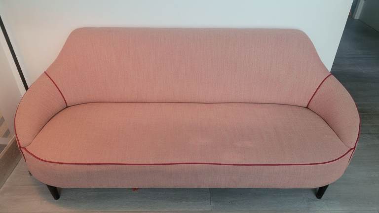 Pink fabric sofa