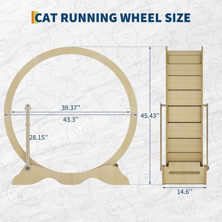 Cat Wheel 114cm / 45" Large Cat Exercise Wheel with Lock
