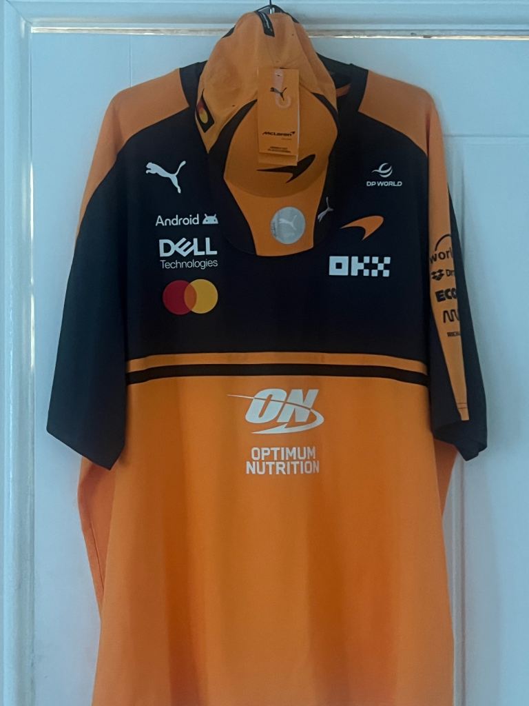 Puma McLaren F1 Team Orange & Black Polo Shirt with Cap – As New