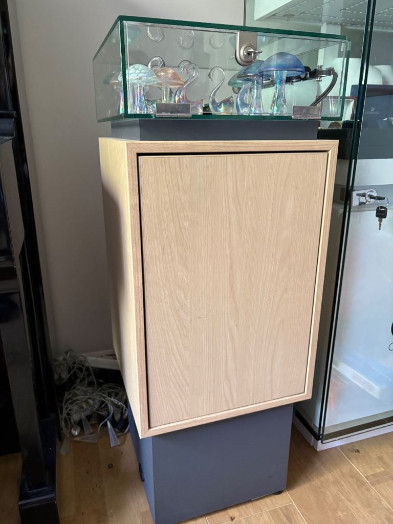 Display Cabinet Glass Top Storage Bottom 