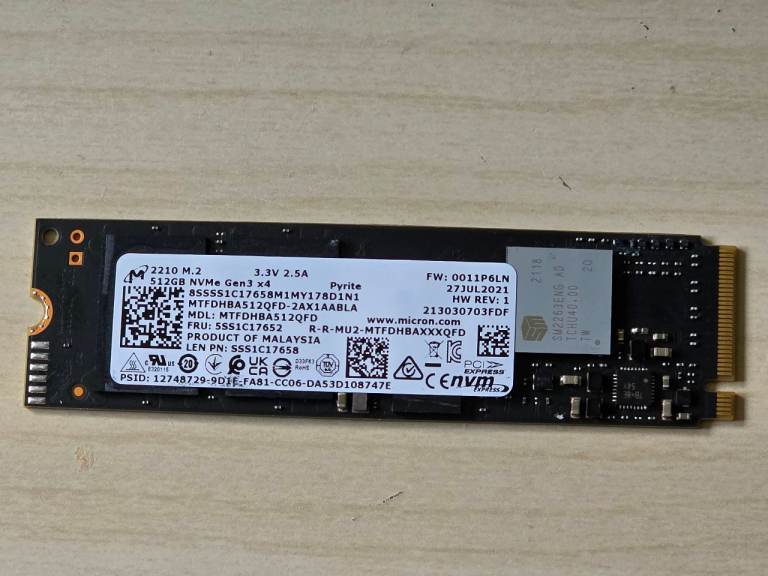 Micron 512GB NVMe M.2 SSD – As Good As New